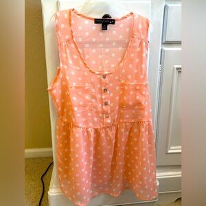 Living Doll Women’s Pink Polka Dot Top